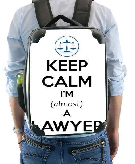 Sac à dos pour Keep calm i am almost a lawyer cadeau étudiant en droit