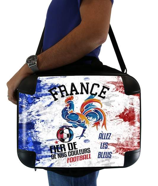 Sacoche Ordinateur 15" pour France Football Coq Sportif Fier de nos couleurs Allez les bleus