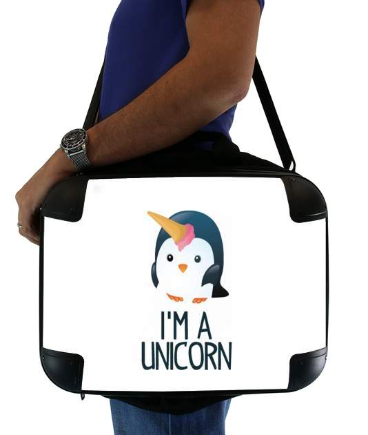 Sacoche Ordinateur 15" pour Pingouin wants to be unicorn