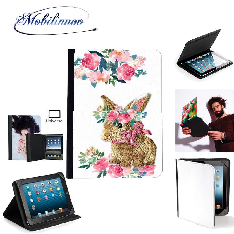 Étui Universel Tablette pour Flower Friends bunny Lace Lapin