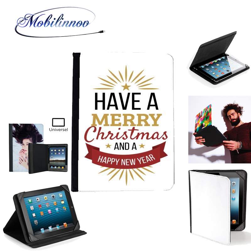 Étui Universel Tablette pour Merry Christmas and happy new year