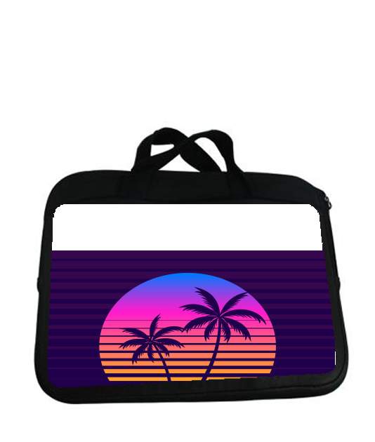 Housse pour tablette avec poignet pour Classic retro 80s style tropical sunset