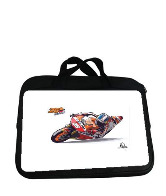 Housse pour tablette avec poignet pour Dani Pedrosa Moto GP Cartoon Art