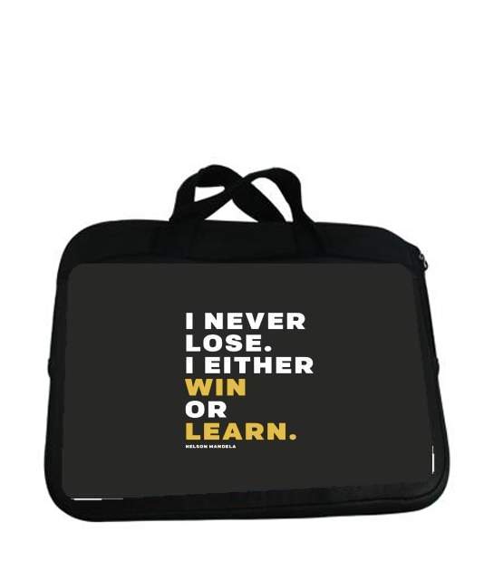 Housse pour tablette avec poignet pour i never lose either i win or i learn Nelson Mandela