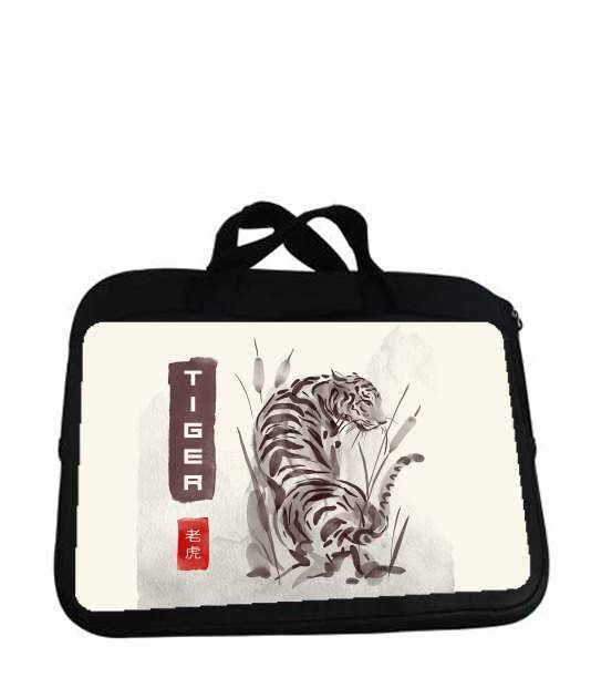Housse pour tablette avec poignet pour Tiger Japan Watercolor Art