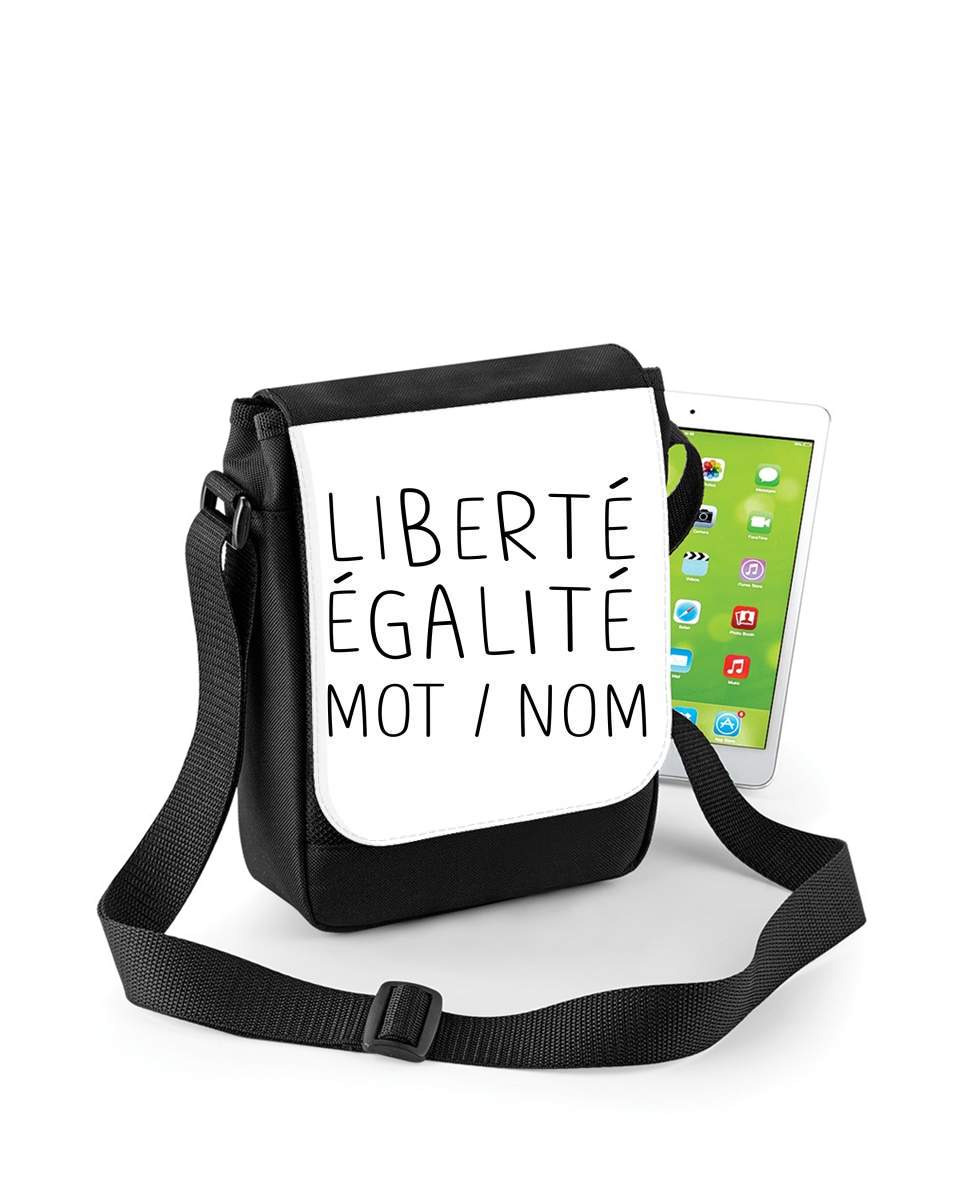 Mini Sac - Pochette unisexe pour Liberté Égalité Personnalisable avec mot ou nom