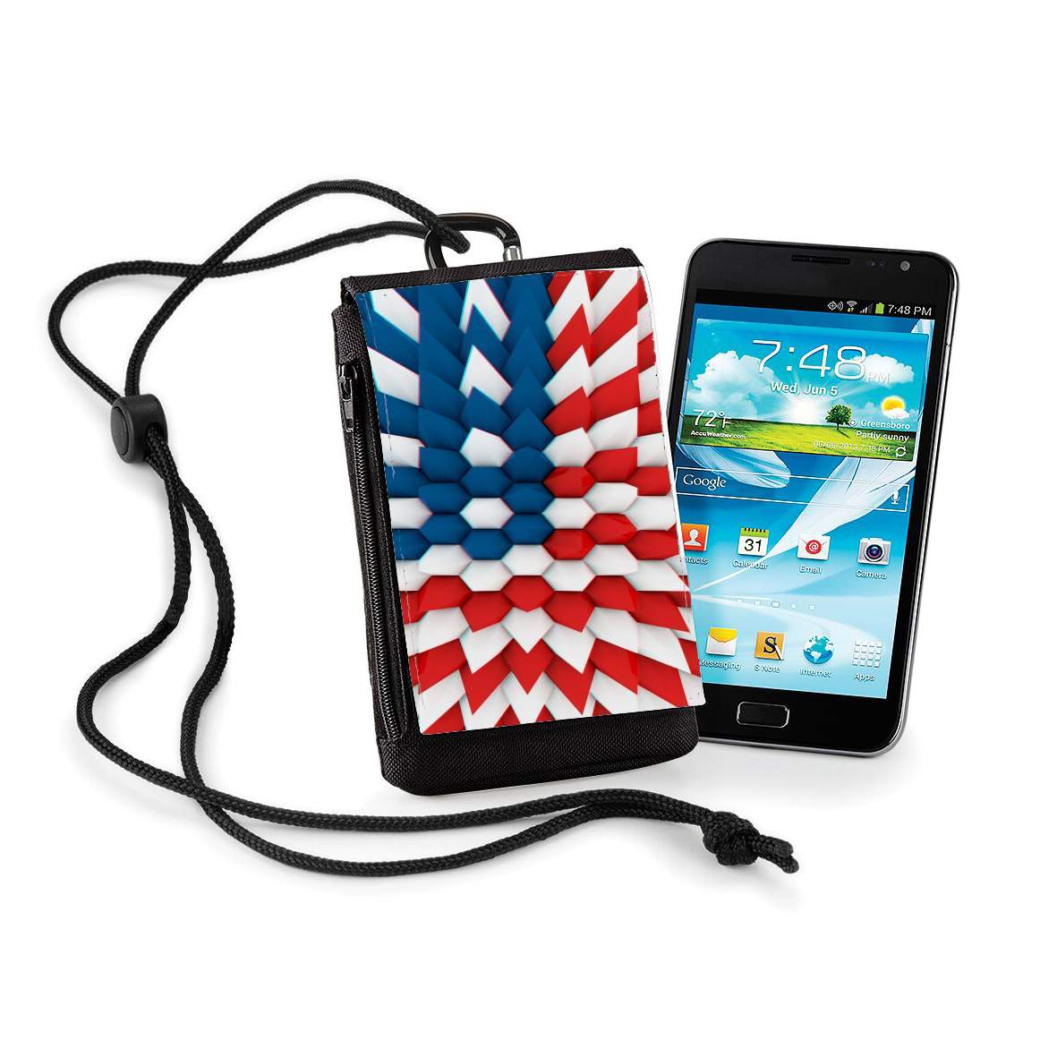 Pochette de téléphone - Taille XL pour 3D Poly USA flag