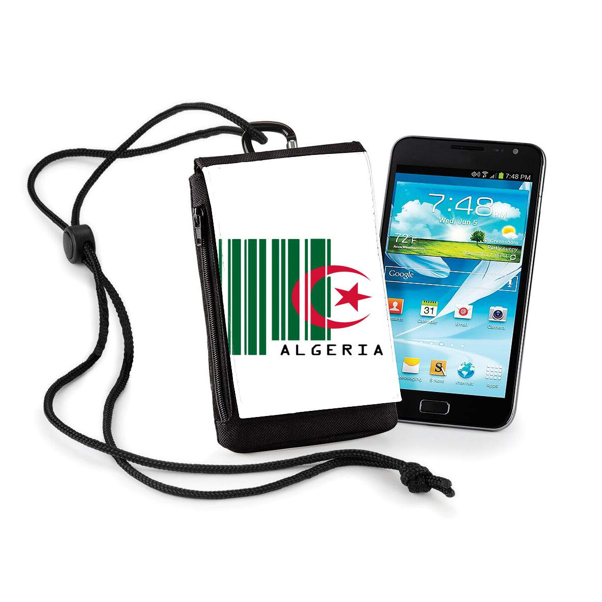 Pochette de téléphone - Taille XL pour Algeria Code barre