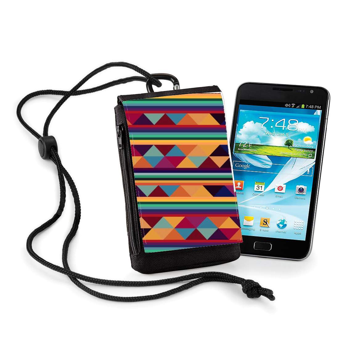 Pochette de téléphone - Taille XL pour Aztec Pattern Pastel