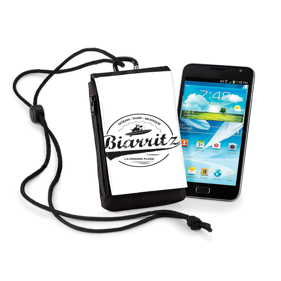Pochette de téléphone - Taille XL pour Biarritz la grande plage