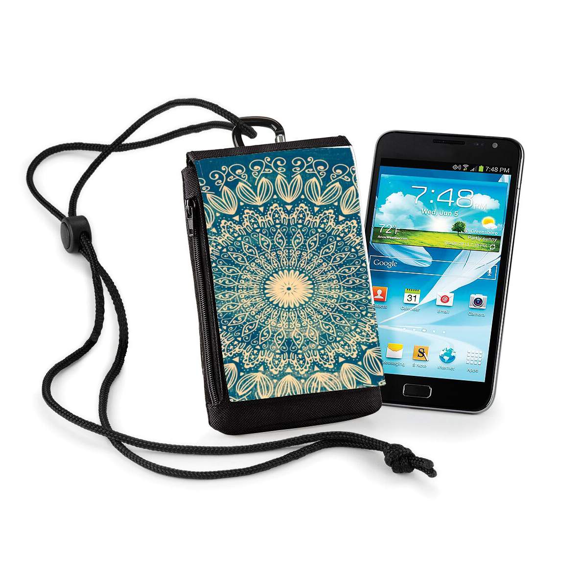 Pochette de téléphone - Taille XL pour Blue Organic boho mandala