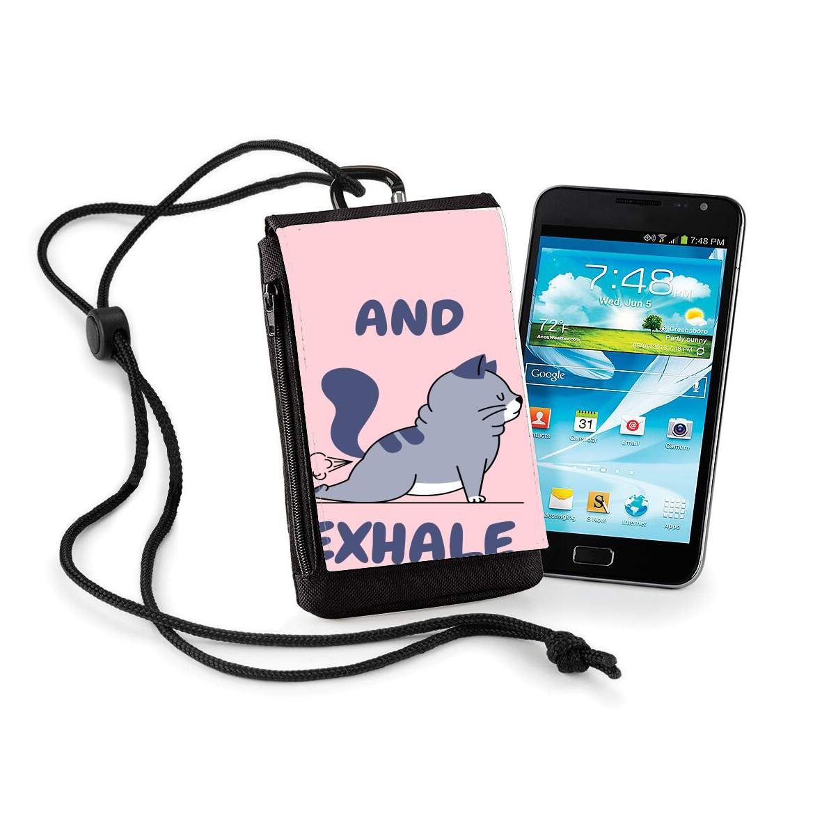 Pochette de téléphone - Taille XL pour Cat Yoga Exhale