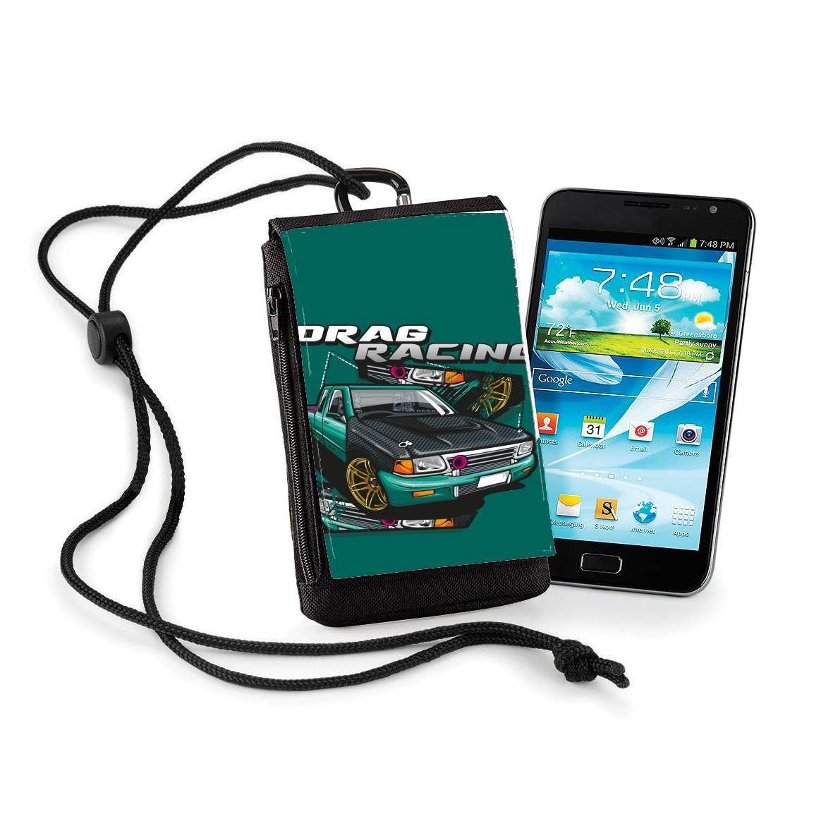 Pochette de téléphone - Taille XL pour Drag Racing Car