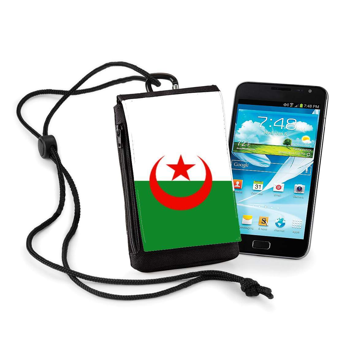 Pochette de téléphone - Taille XL pour Drapeau Algerie