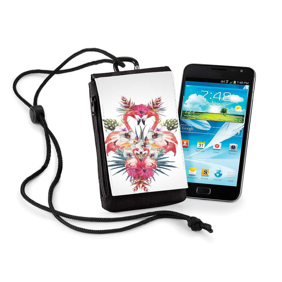 Pochette de téléphone - Taille XL pour Flamingos Tropical