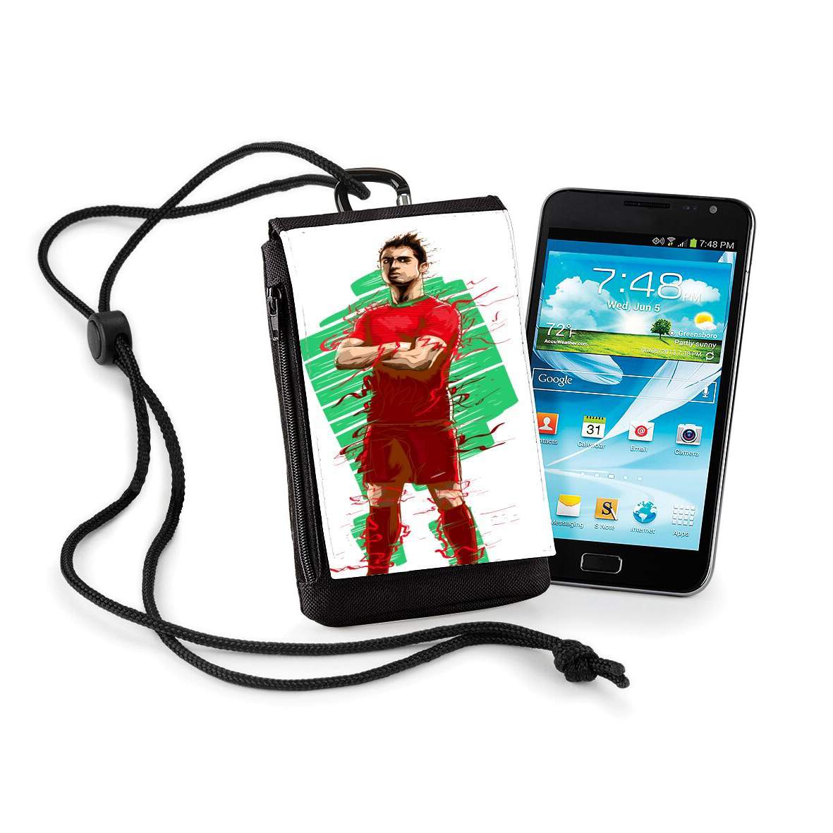 Pochette de téléphone - Taille XL pour Football Legends: Cristiano Ronaldo - Portugal