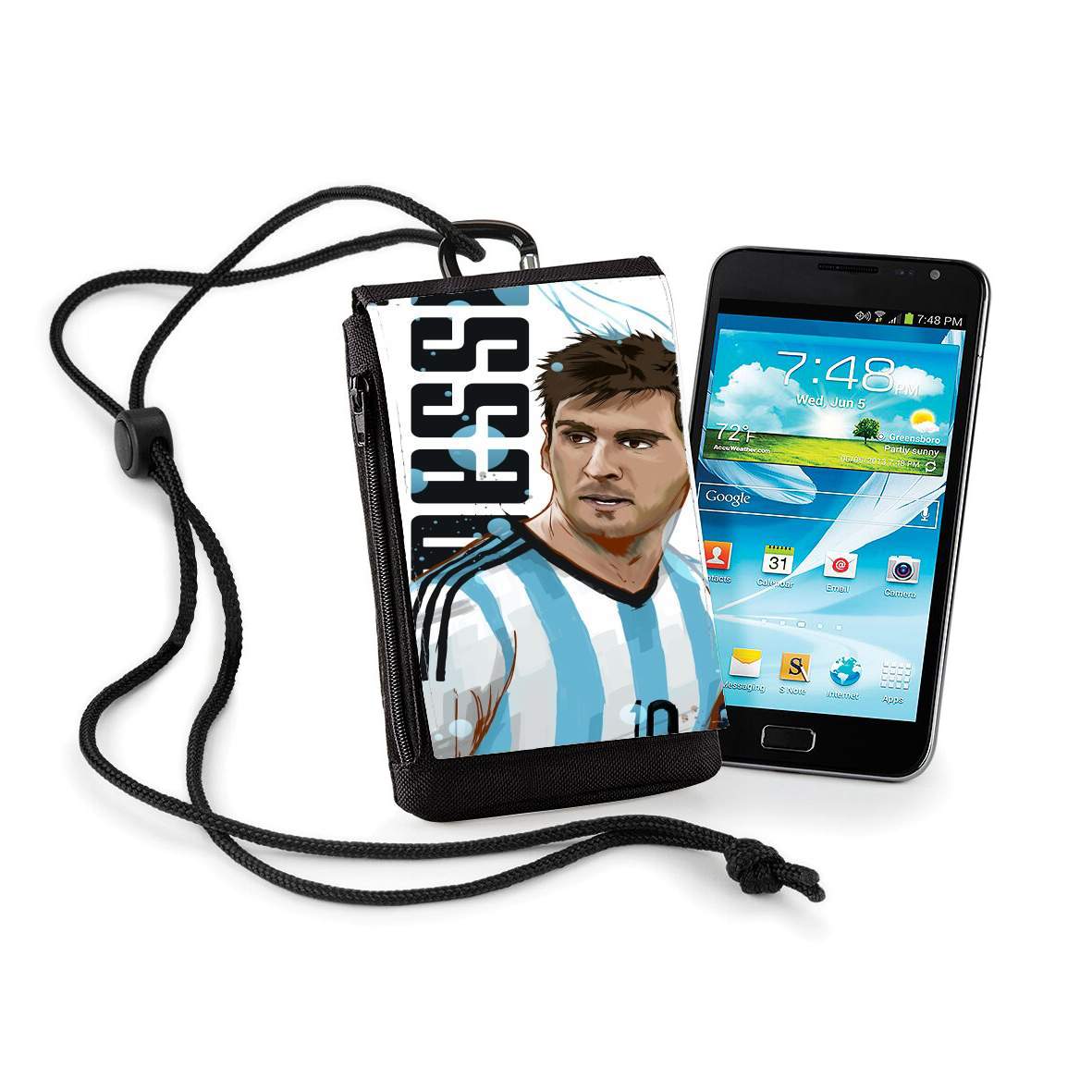 Pochette de téléphone - Taille XL pour Lionel Messi - Argentine