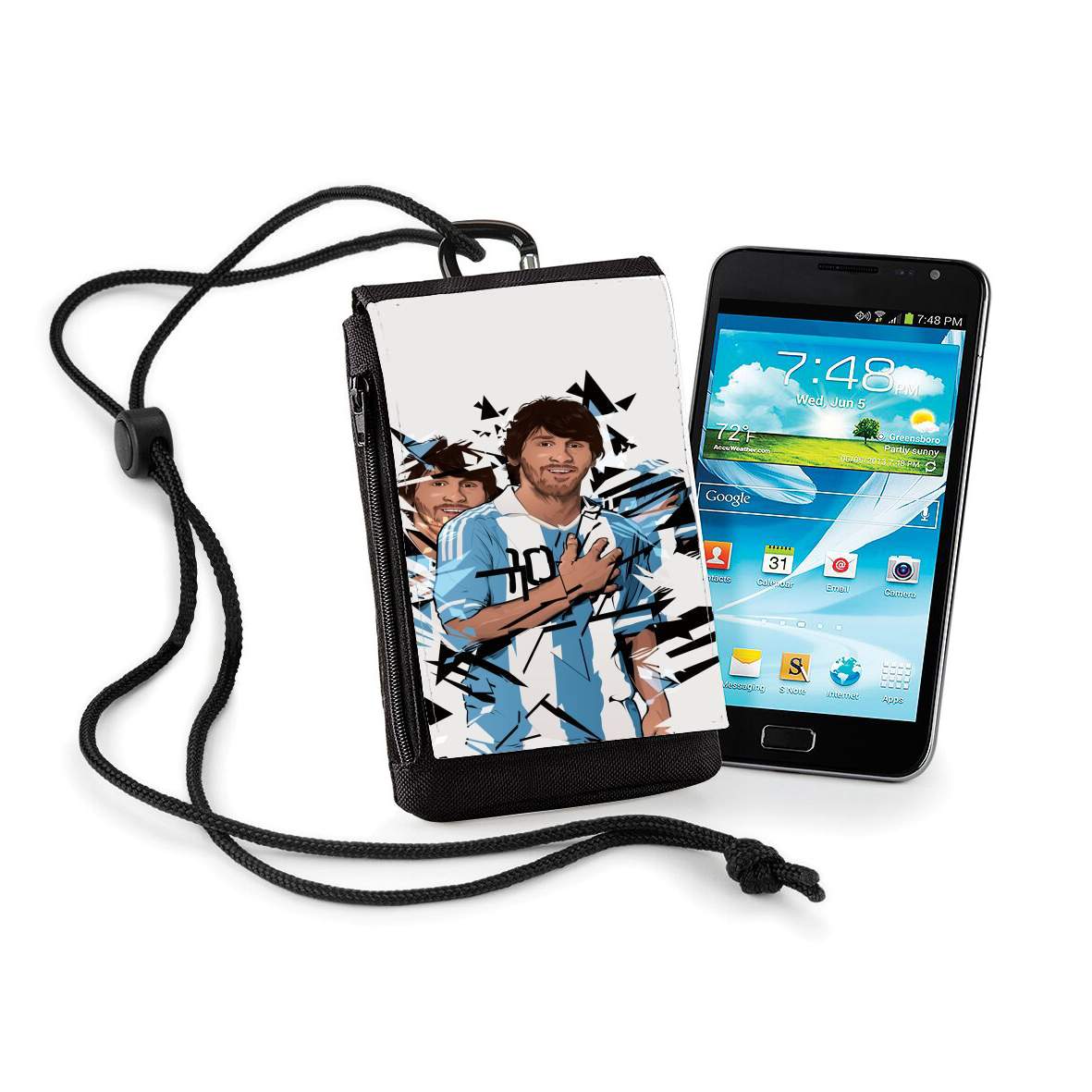Pochette de téléphone - Taille XL pour Football Legends: Lionel Messi Argentina