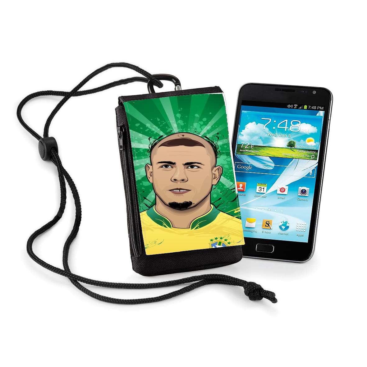Pochette de téléphone - Taille XL pour Football Legends: Ronaldo R9 Brasil 
