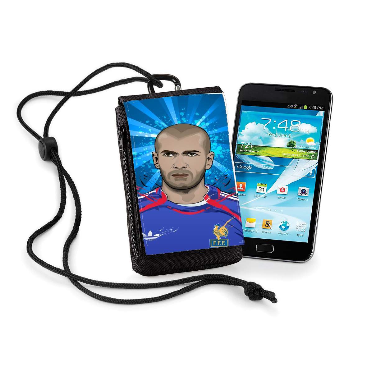 Pochette de téléphone - Taille XL pour Football Legends: Zinedine Zidane France