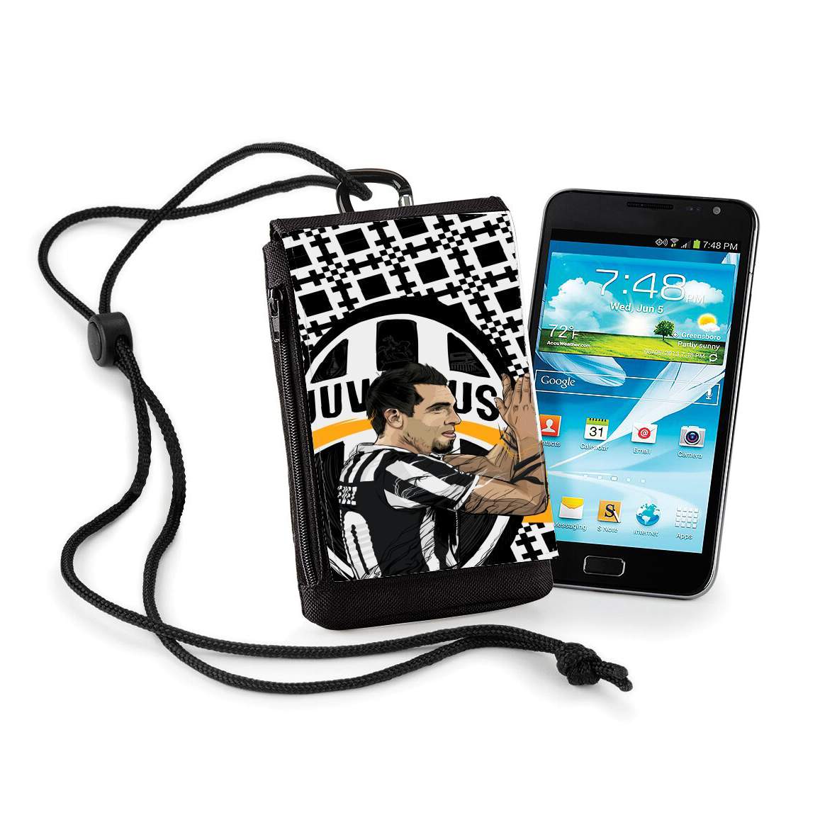 Pochette de téléphone - Taille XL pour Football Stars: Carlos Tevez - Juventus