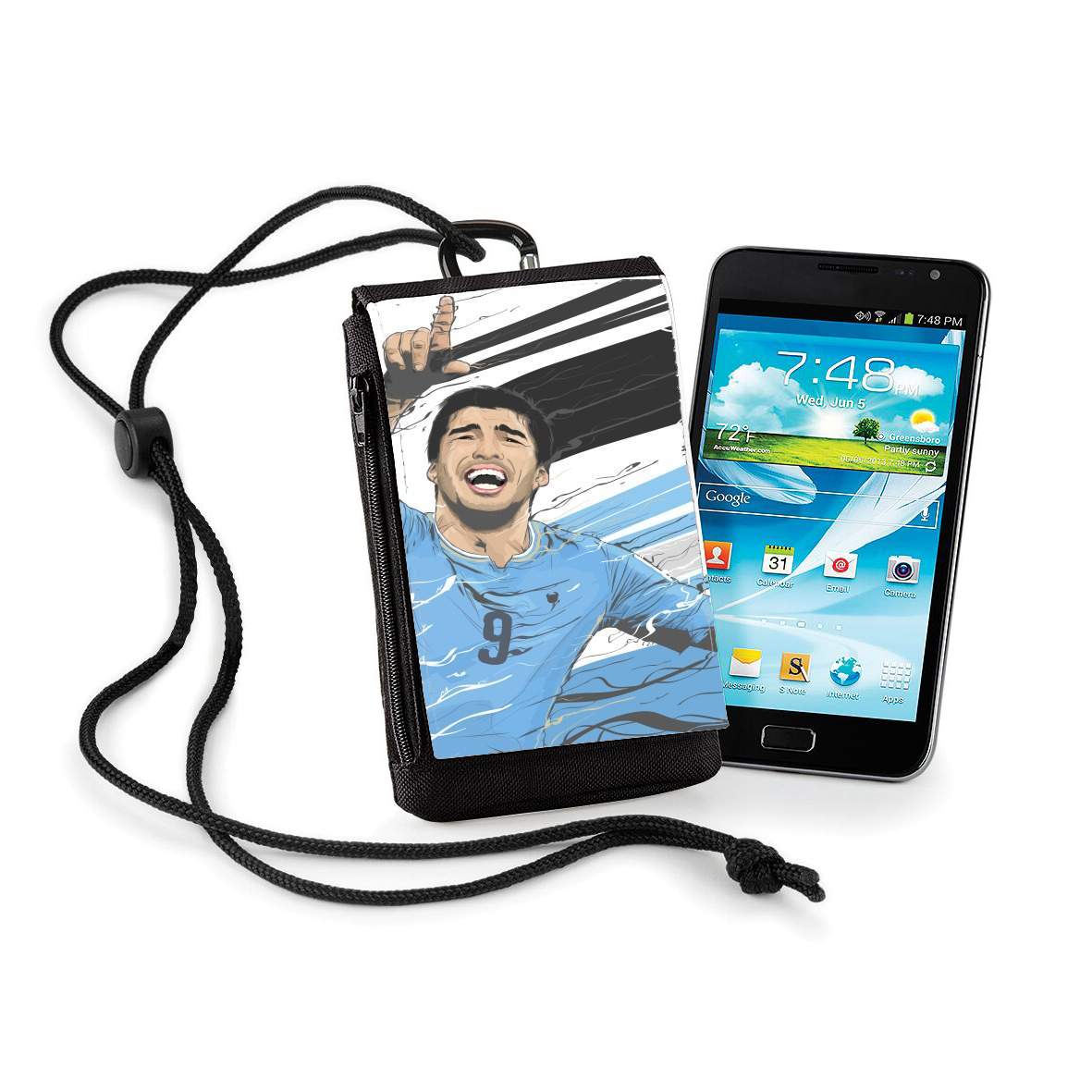 Pochette de téléphone - Taille XL pour Football Stars: Luis Suarez - Uruguay