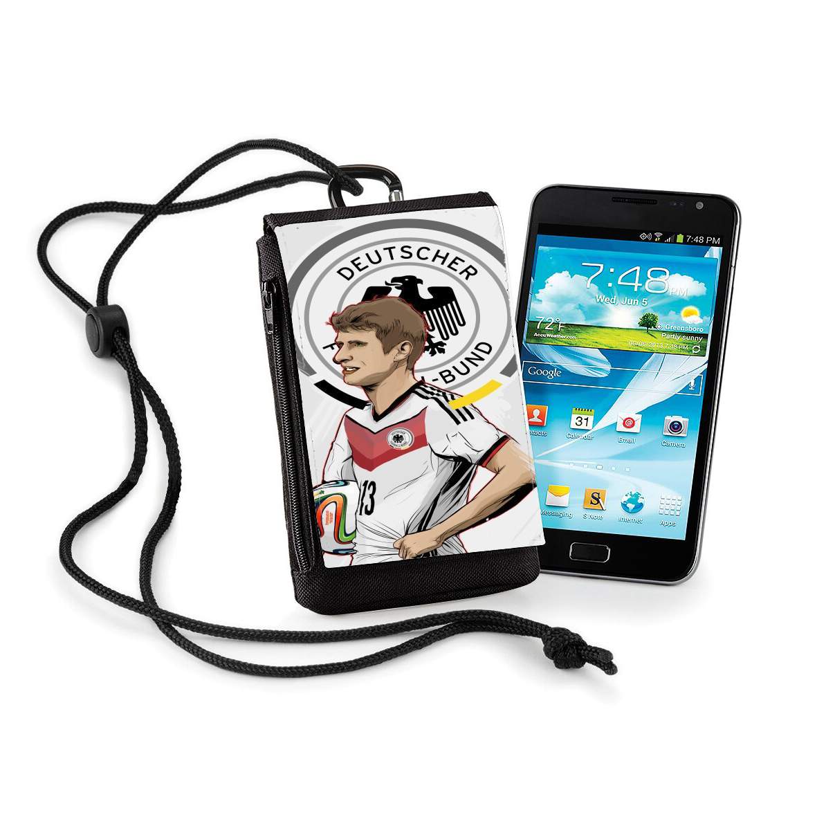 Pochette de téléphone - Taille XL pour Football Stars: Thomas Müller - Germany