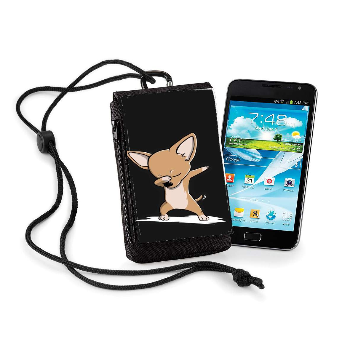 Pochette de téléphone - Taille XL pour Funny Dabbing Chihuahua