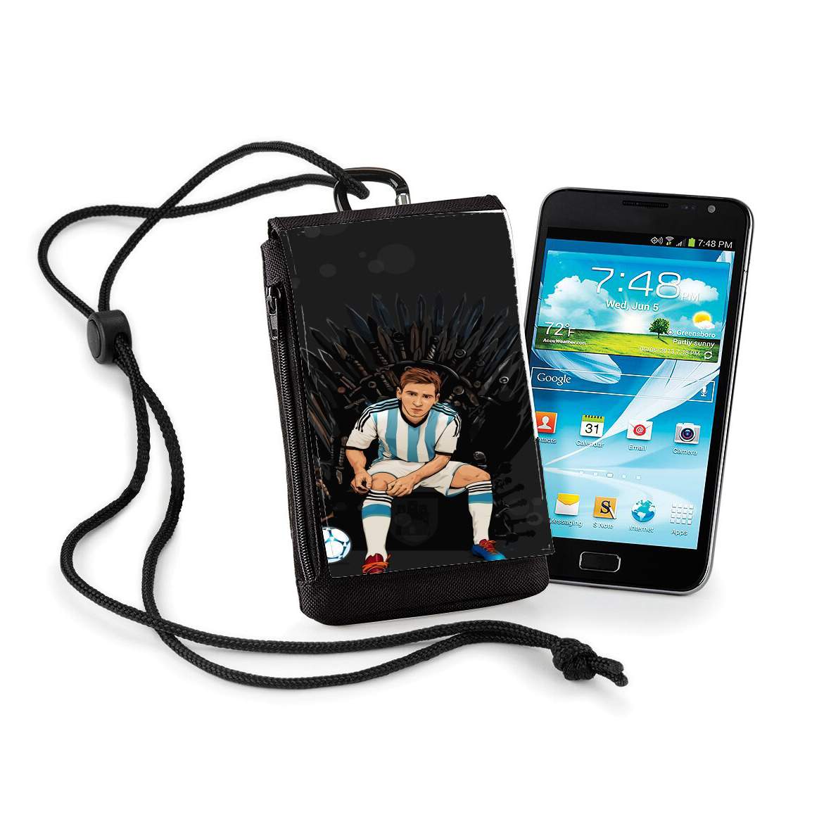 Pochette de téléphone - Taille XL pour Game of Thrones: King Lionel Messi - House Catalunya