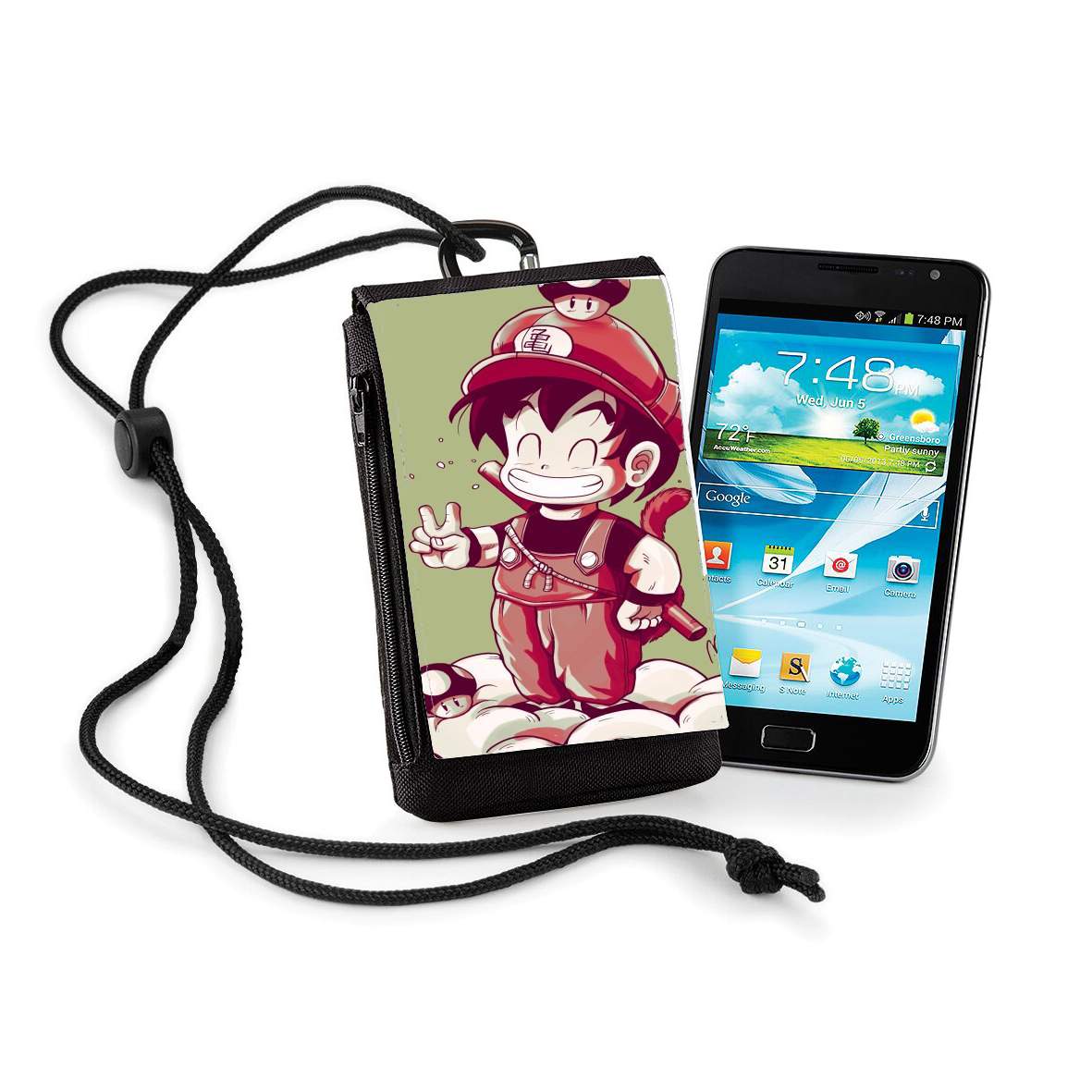 Pochette de téléphone - Taille XL pour Goku-mario Vert