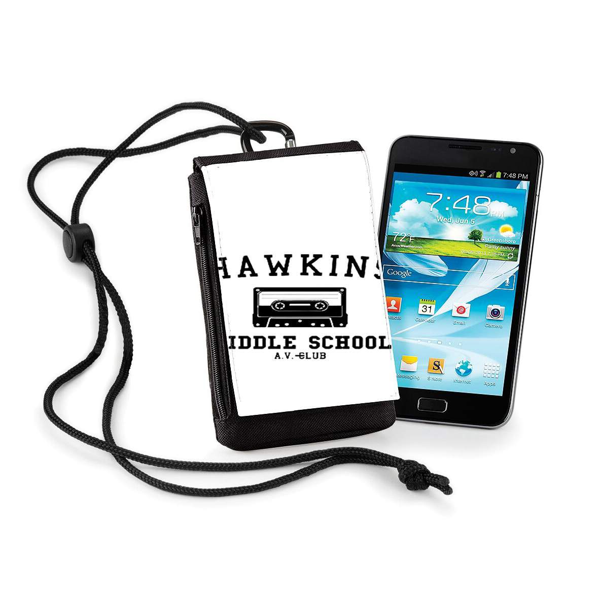 Pochette de téléphone - Taille XL pour Hawkins Middle School AV Club K7