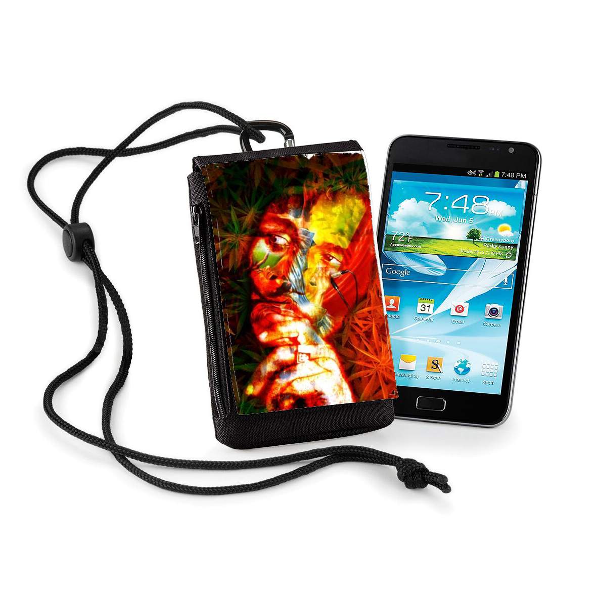 Pochette de téléphone - Taille XL pour Bob Marley Painting Art
