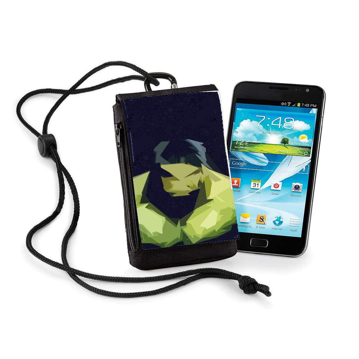 Pochette de téléphone - Taille XL pour Hulk Polygone