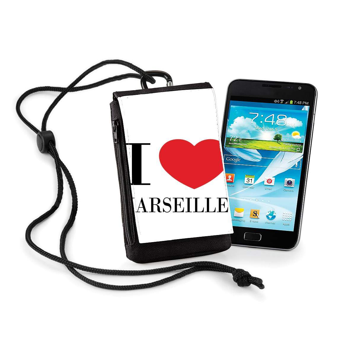 Pochette de téléphone - Taille XL pour I love Marseille