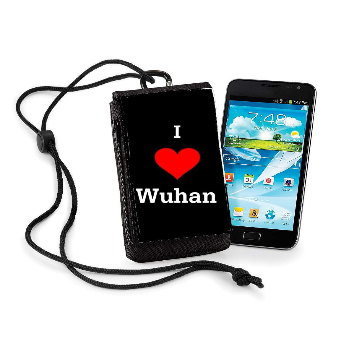 Pochette de téléphone - Taille XL pour I love Wuhan Coronavirus