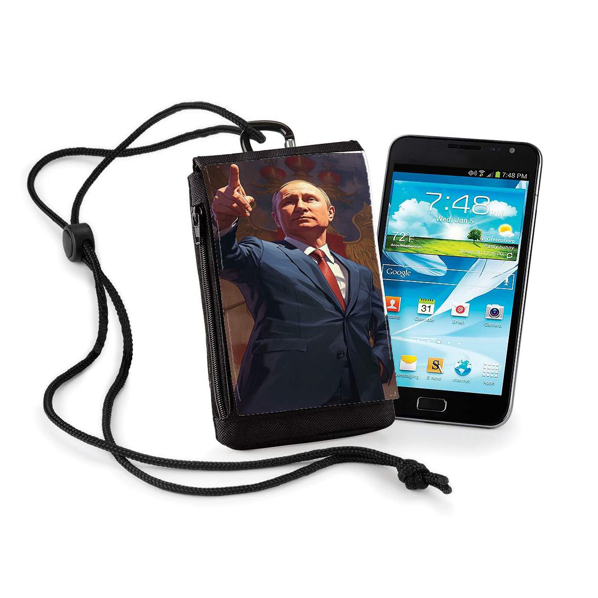Pochette de téléphone - Taille XL pour In case of emergency long live my dear Vladimir Putin V2