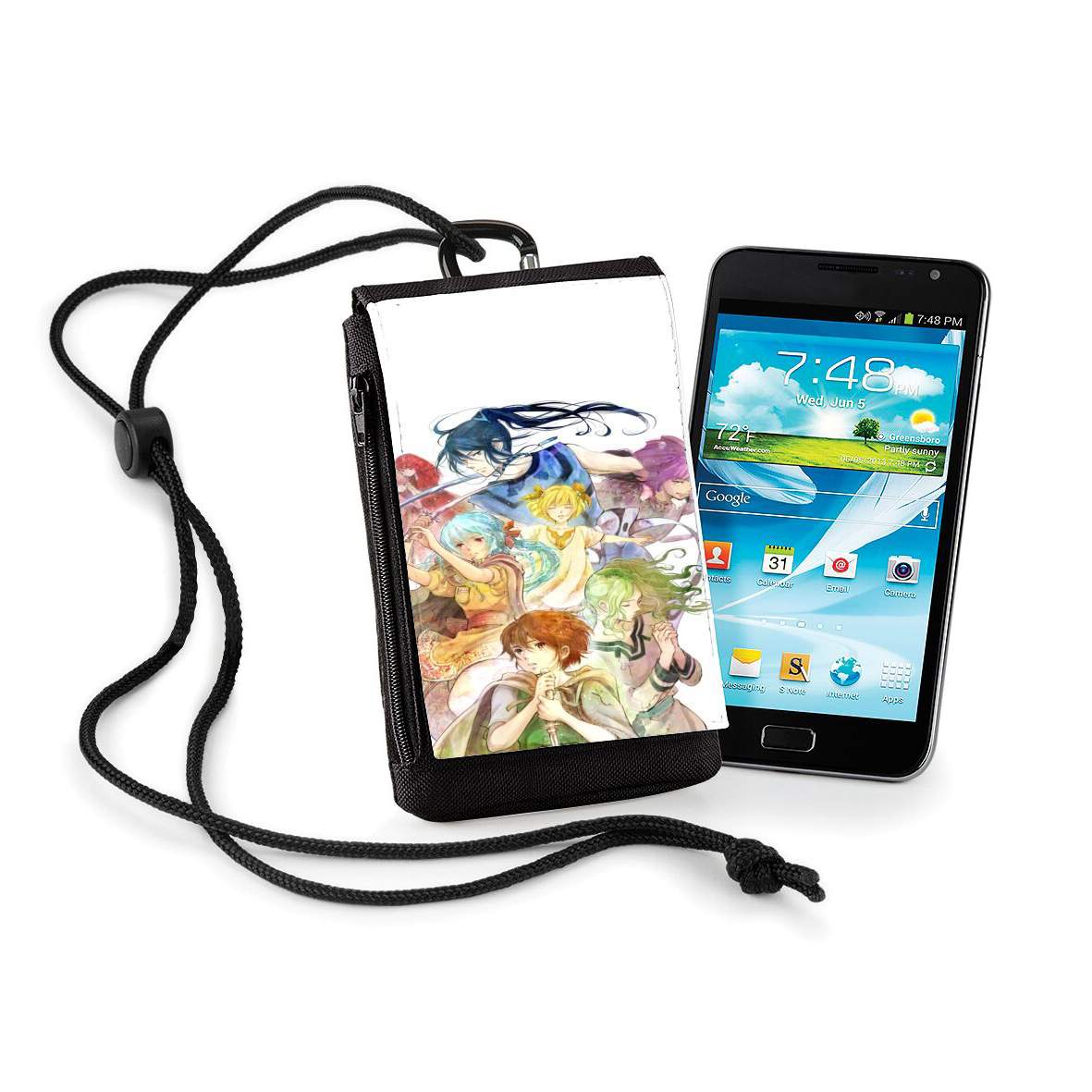 Pochette de téléphone - Taille XL pour Les Enfants de la baleine chantant sur le sable