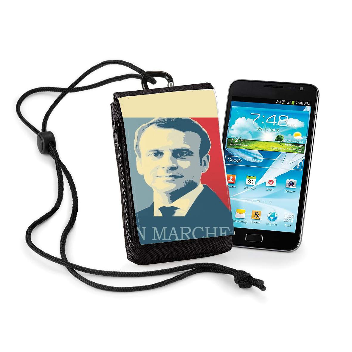 Pochette de téléphone - Taille XL pour Macron Propaganda En marche la France
