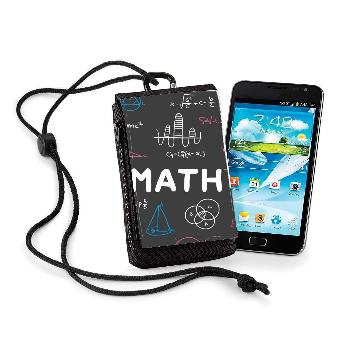 Pochette de téléphone - Taille XL pour Mathematics background