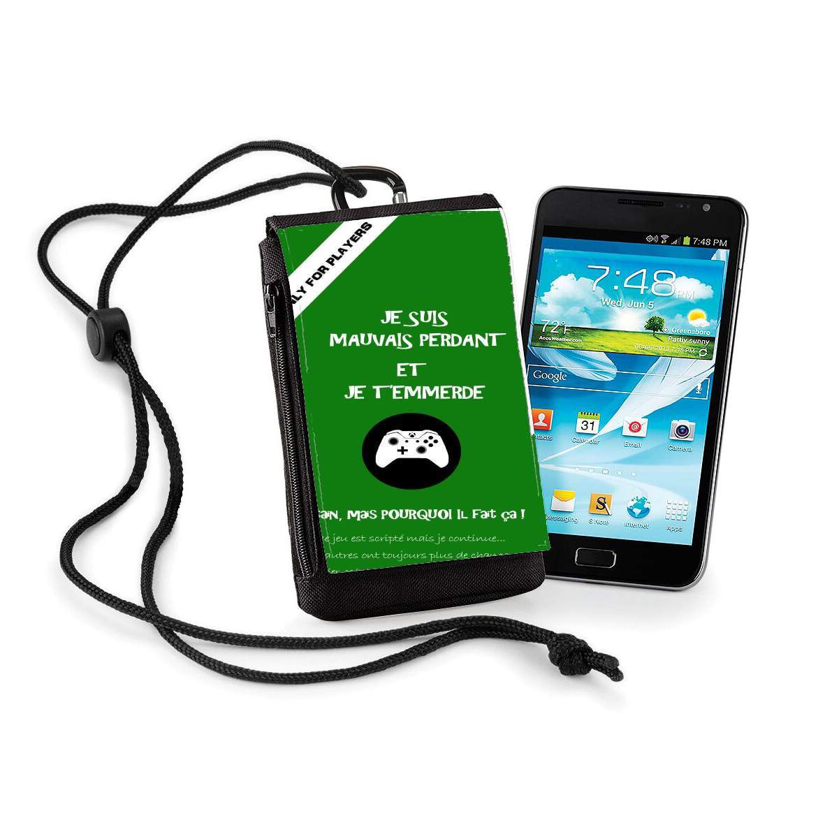 Pochette de téléphone - Taille XL pour Mauvais perdant - Vert Xbox
