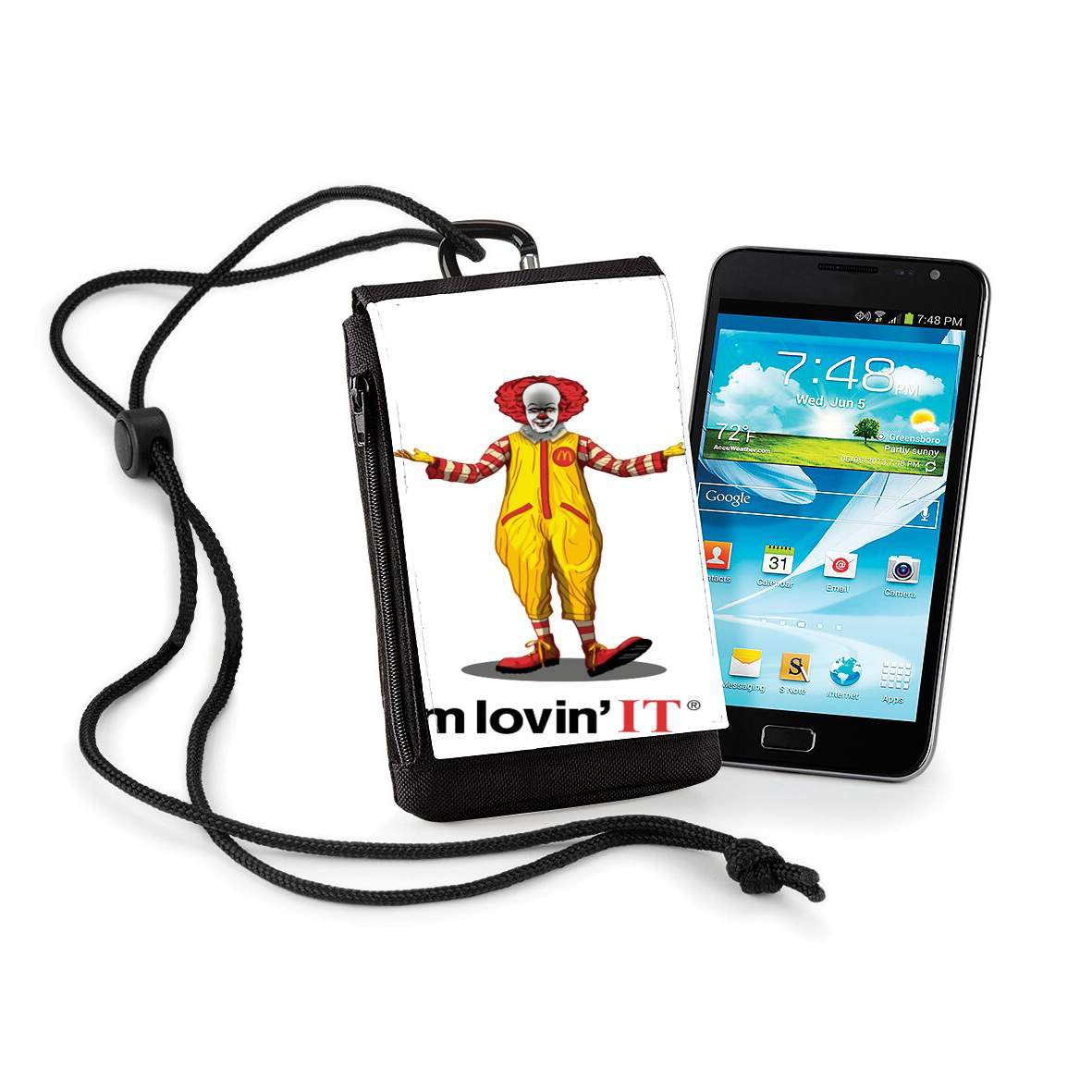 Pochette de téléphone - Taille XL pour Mcdonalds Im lovin it - Clown Horror