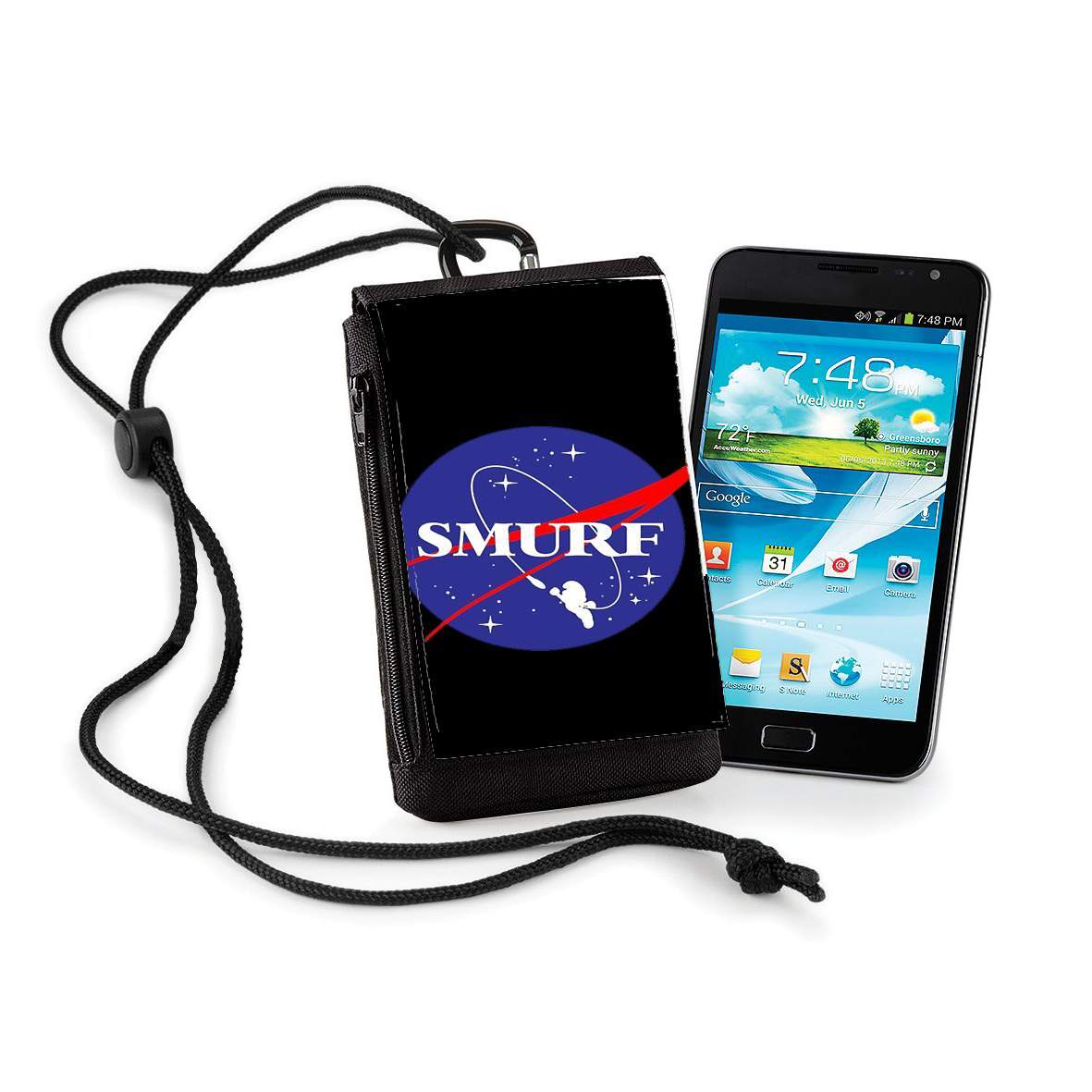 Pochette de téléphone - Taille XL pour Nasa Parodie Smurfs in Space