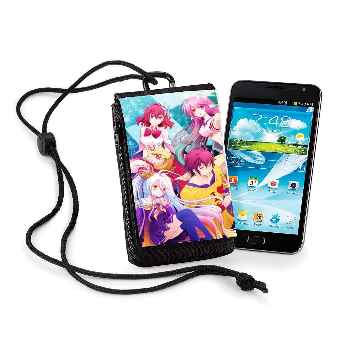 Pochette de téléphone - Taille XL pour No Game No Life Fan Manga