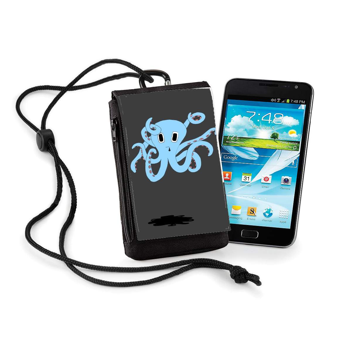 Pochette de téléphone - Taille XL pour octopus Blue cartoon