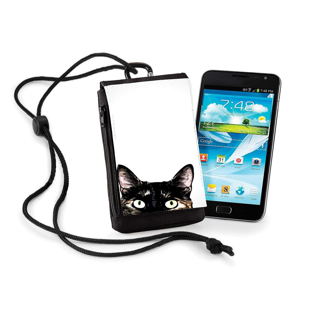 Pochette de téléphone - Taille XL pour Peeking Cat