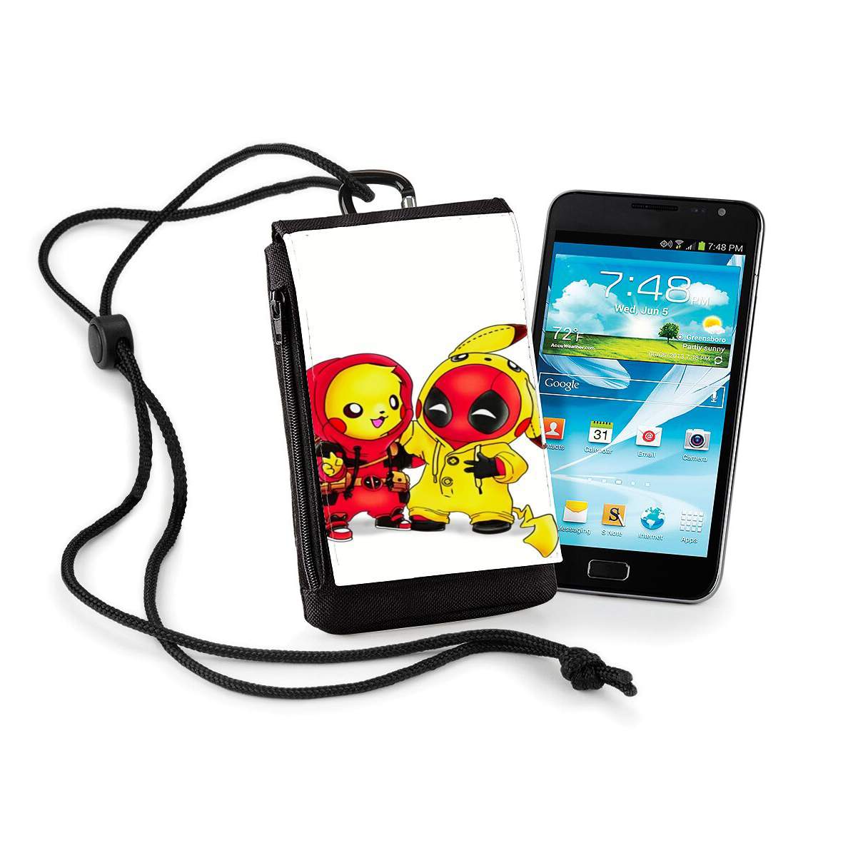 Pochette de téléphone - Taille XL pour Pikachu x Deadpool