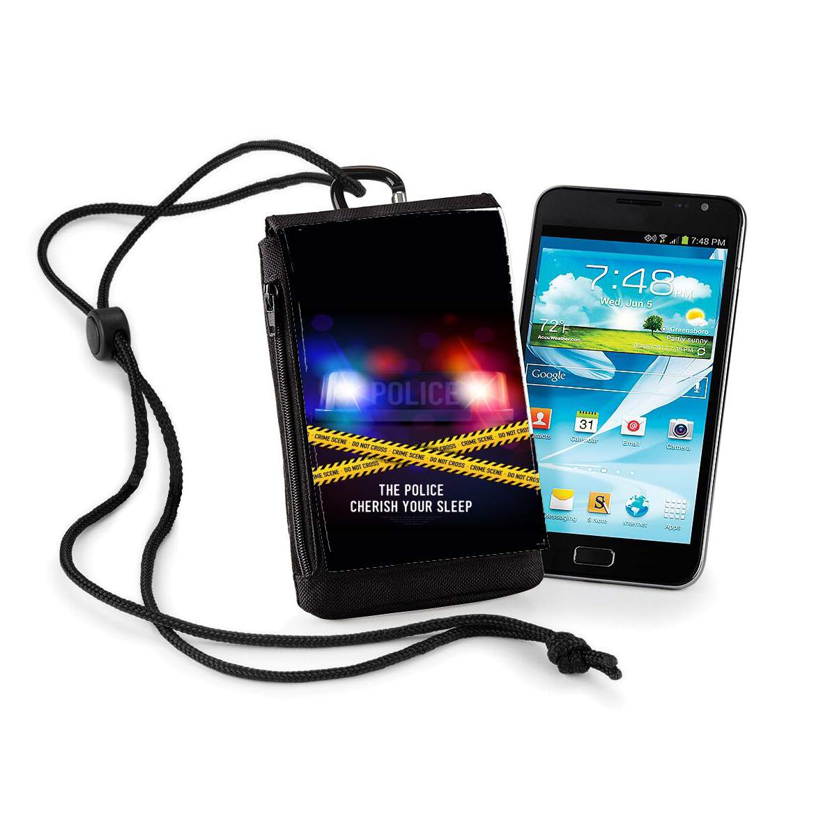 Pochette de téléphone - Taille XL pour Police Crime Siren