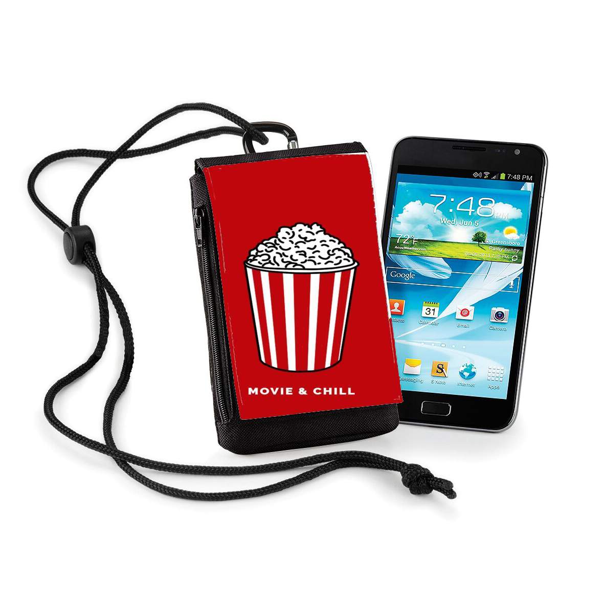 Pochette de téléphone - Taille XL pour Popcorn movie and chill