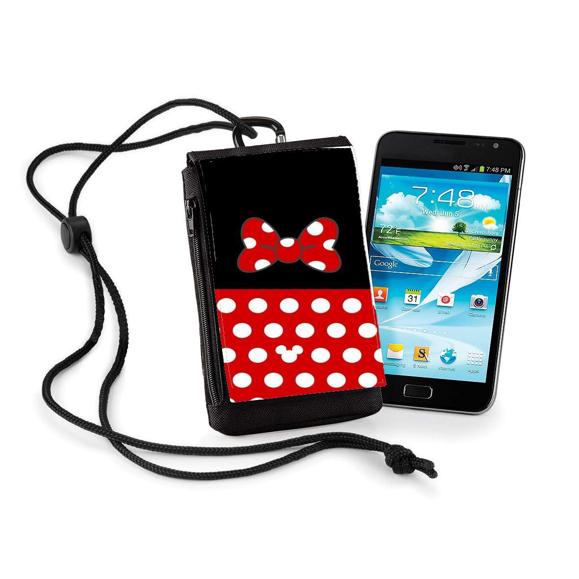 Pochette de téléphone - Taille XL pour Red And Black Point Mouse
