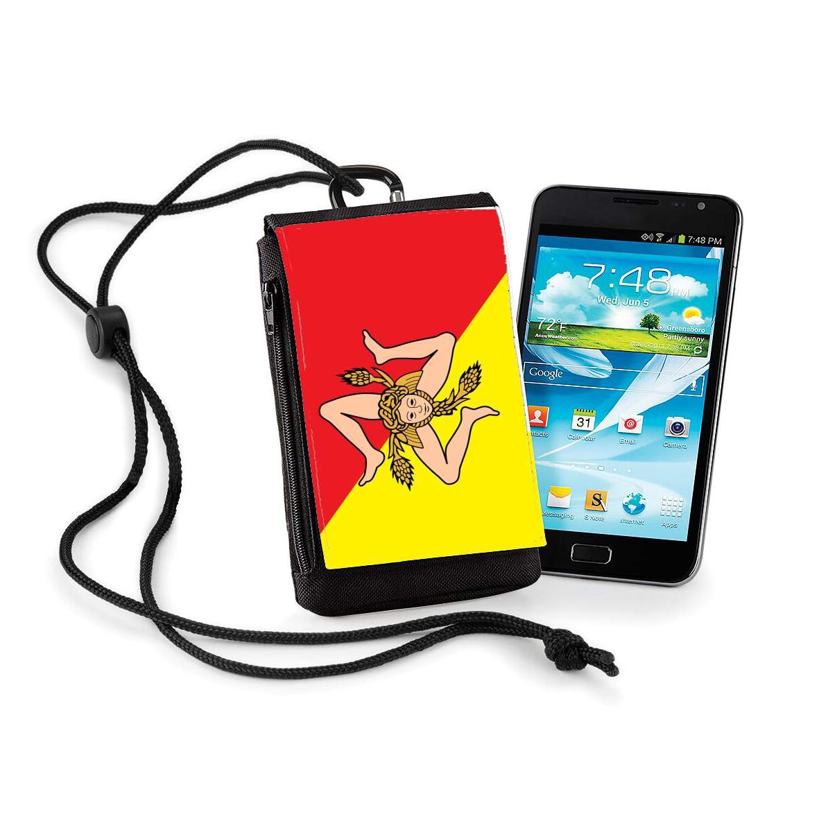 Pochette de téléphone - Taille XL pour Sicile Flag